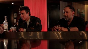 Ash Adams and Arye Gross on the set of In Mexico.