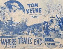 Joan Curtis, Tom Keene, Charles King, and Prince in Where Trails End (1942)