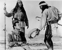 John Wayne, Rodolfo Acosta, and Michael Pate in Hondo (1953)