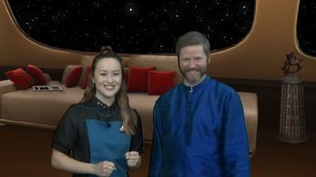 Bryan Kreutz and Lili Fox-Lim in A Captain's Log (2021)