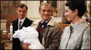 Natasa Burger, Roman Luknár, and Ivan Trojan in Medvídek (2007)