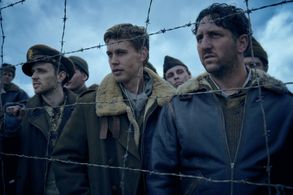 Still of Austin Butler and Adam Silver in Masters of the Air and Part Six