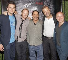 Ryan Pratton, Darren Darnborough, Danny Trejo, and Frank Krueger at event of Redemption: The Darkness Descending