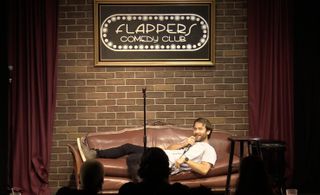 Jamie Costa performing at Flappers Comedy Club 8-12-2021. He opened for Jake Lewis as part of 