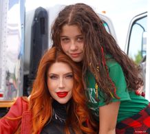 Actress Emily Ashby and Josefina Baeza on set of Kangaroo Kids