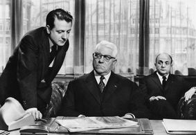 Bernard Blier, Jean Desailly, and Jean Gabin in The Possessors (1958)