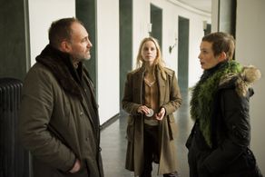 Sarah Boberg, Kim Bodnia, and Sofia Helin in The Bridge (2011)