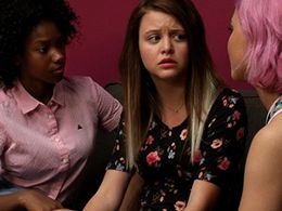 Sara Waisglass, Reiya Downs, and Amanda Arcuri in Degrassi: Next Class: #NoFilter (2016)