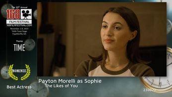 Nomination for Best Actress in the 168 Hour Film Festival 2023