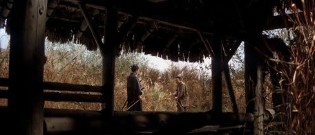 Shintarô Katsu and Makoto Satô in Samaritan Zatoichi (1968)