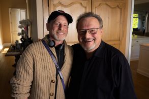 Director Benjamin Pollack and Actor Wayne Knight on the set of What Ever Happened to Jonny Faith