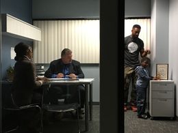 Bodhi Dell with director Jermaine Love on the set of 