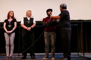 Windy Marshall, Sterling Anno, and Susan Davis at an event for Assumption (2017)