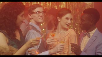 Olly Sholotan, Emily Beltran, Nicolette Norgaard, and Michael Riskin in Partying with Communists (2018)