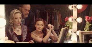 as Summer Meer with Kate Blumberg as Sarah Meer and Eduardo Machado as Roland Meer in The Performance