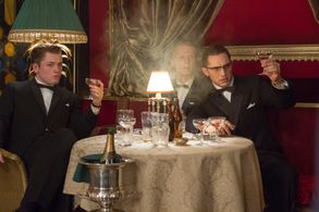 Tom Hardy, Charley Palmer Rothwell, and Taron Egerton in Legend (2015)