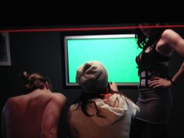 Dillon Tucker, Virginia Cassavetes and Heather Wahlquist on the set of 