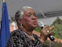 Linda Hopkins at the First Day Ceremony for the USPS's Hattie McDaniel stamp in Beverly Hills