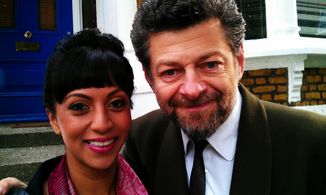 Andy Serkis and Dee on set