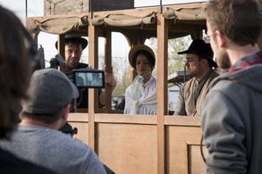 Griffin on the set of 