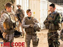 Luke Mitchell and Anna Wood in The Code (2019)