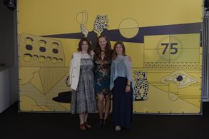 Georgia Bayliff (producer),Anna Gutto (writer/director) and Claudia Bluemhuber (producer) for Paradise Highway, Locarno