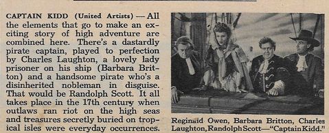 Randolph Scott, Charles Laughton, Barbara Britton, and Reginald Owen in Captain Kidd (1945)