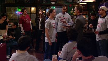 Still of Josh Radnor, Cobie Smulders, Michael Antosy, and Neil Patrick Harris in How I Met Your Mother and Not Another F