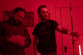 Directing on the set of 'Gemini' with production manager Alex Tennet