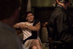 Justin giving emphasis on the scene