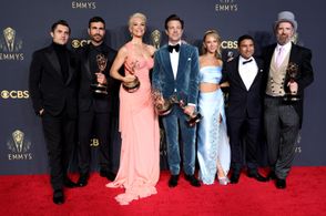 Brendan Hunt, Jason Sudeikis, Juno Temple, Hannah Waddingham, Brett Goldstein, Nick Mohammed, and Phil Dunster at an eve