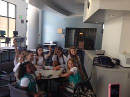 Autumn, Left second one going back with straight pig tails, on set of Leave It To Dad