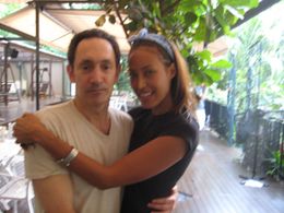 Stephen Gerard with Daniela Junko on the set of Rough Mix, Singapore