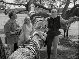 Bibi Andersson, Nils Poppe, and Erik Strandmark in The Seventh Seal (1957)