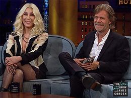 Cher and William H. Macy in The Late Late Show with James Corden (2015)