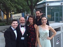 Dodge at the world premiere of The Magnificent Seven at the Toronto International Film Festival with actors, Ritchie Mon