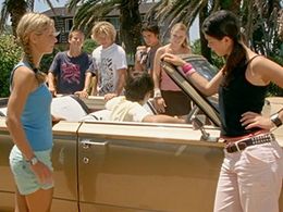 Chris Foy, Adam Saunders, Sophie Luck, Matt Rudduck, Mara Scherzinger, Kate Bell, and Khan Chittenden in Blue Water High