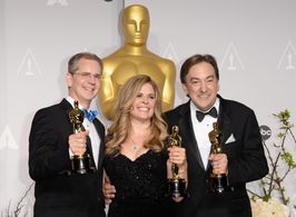Chris Buck, Peter Del Vecho, and Jennifer Lee at an event for The Oscars (2014)