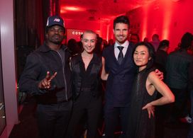 Jean Yoon, Robbie Amell, Natalie Liconti, and Akiel Julien in Code 8: Part II (2024)