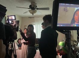 Chayce Wellings, Guinevere Govea, Echo Nguyen, Evan Sherer, and Hayden Mays on set of Summa Culpa (2022)