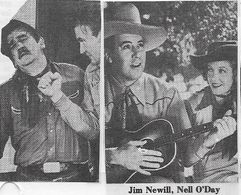 Charles King, James Newill, Dave O'Brien, and Nell O'Day in Return of the Rangers (1943)