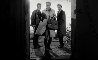 Zbigniew Cybulski, Bogumil Kobiela, and Adam Pawlikowski in Ashes and Diamonds (1958)