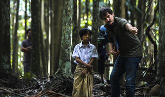 On set of Escape And Evasion with Jai Godbold