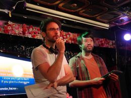 Craig Melville & Lawrence Leung on set of TV show Maximum Choppage