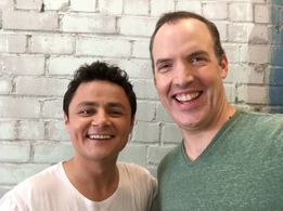 with Arturo Castro on the set of Alternatino (Comedy Central)