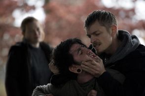 Mireille Enos, Joel Kinnaman, and Gharrett Patrick Paon in The Killing (2011)