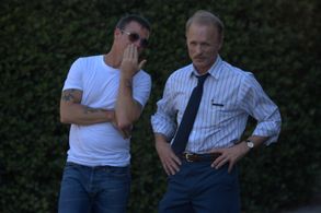 Ash Adams and Ed Harris. On the set of Ash's Film Once fallen.