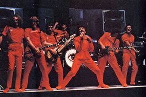 Rick Anderson, Michael Cotten, Prairie Prince, Bill Spooner, Roger Steen, and Vince Welnick in Xanadu (1980)