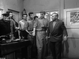 Viktor Bortsov and Aleksey Gribov in Pervyy trolleybus (1963)