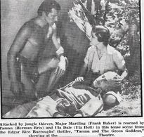 Frank Baker, Bruce Bennett, and Ula Holt in Tarzan and the Green Goddess (1938)